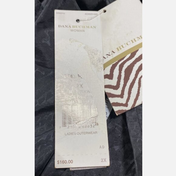 Dana Buchman Women's Black/Python print Trench Jacket Size 2X NWT - Picture 7 of 7